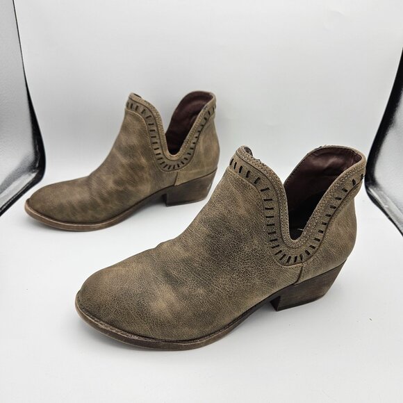 Pop Brown Low Ankle Boots Size 9 - Picture 1 of 7